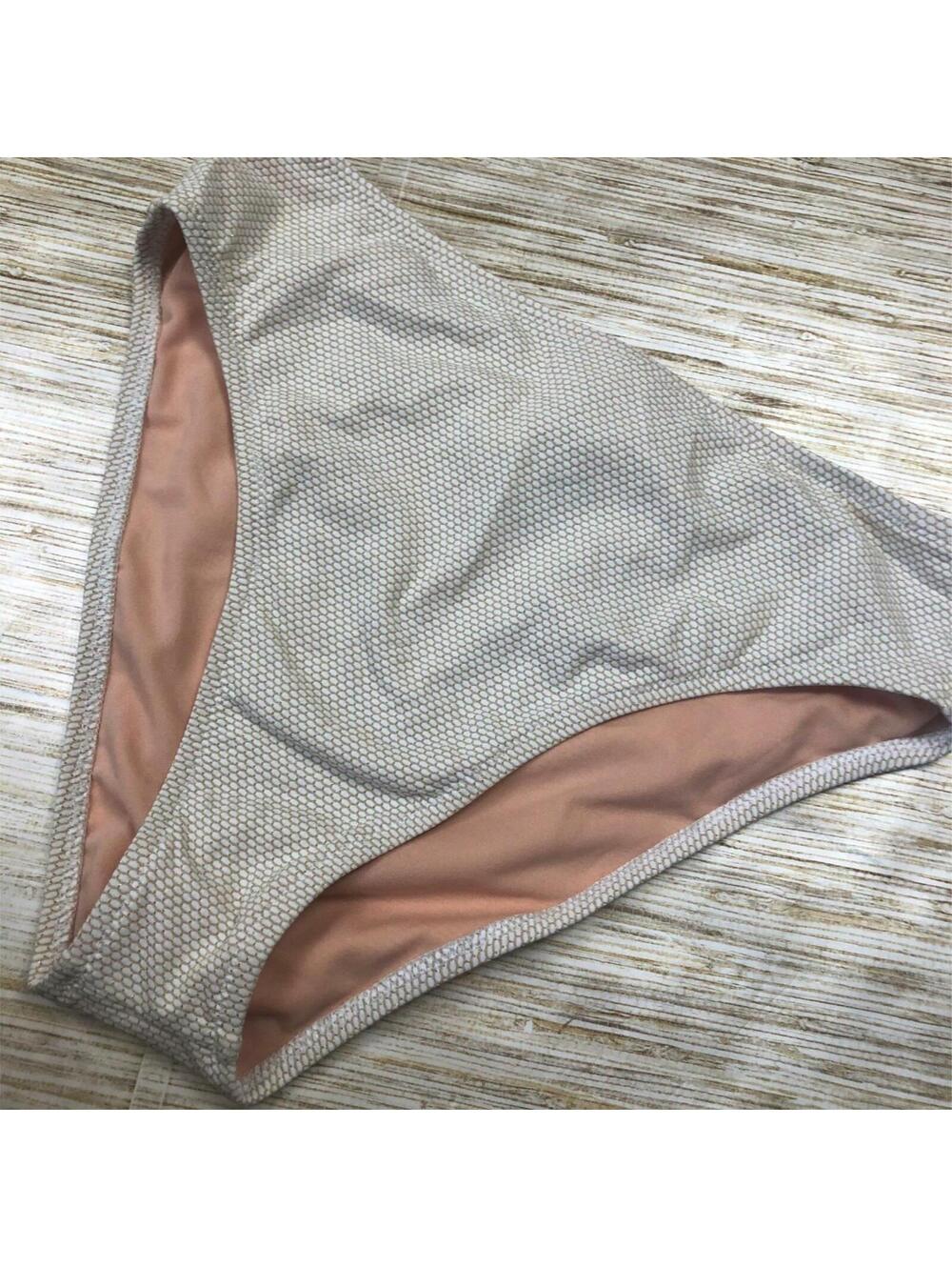 A-202 Leith high-cut bikini bottom GOLD WHITE size M